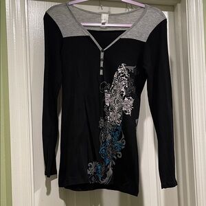 Stylish Black and Gray Women's Top